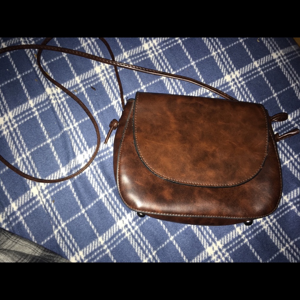 Faux leather cross body purse